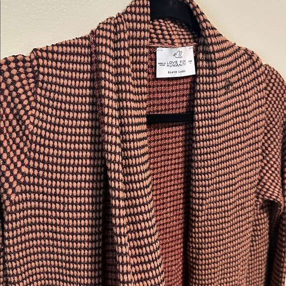 Love for Humanity Black Label Women's Brown Cardigan Open-Front Large - Picture 4 of 6